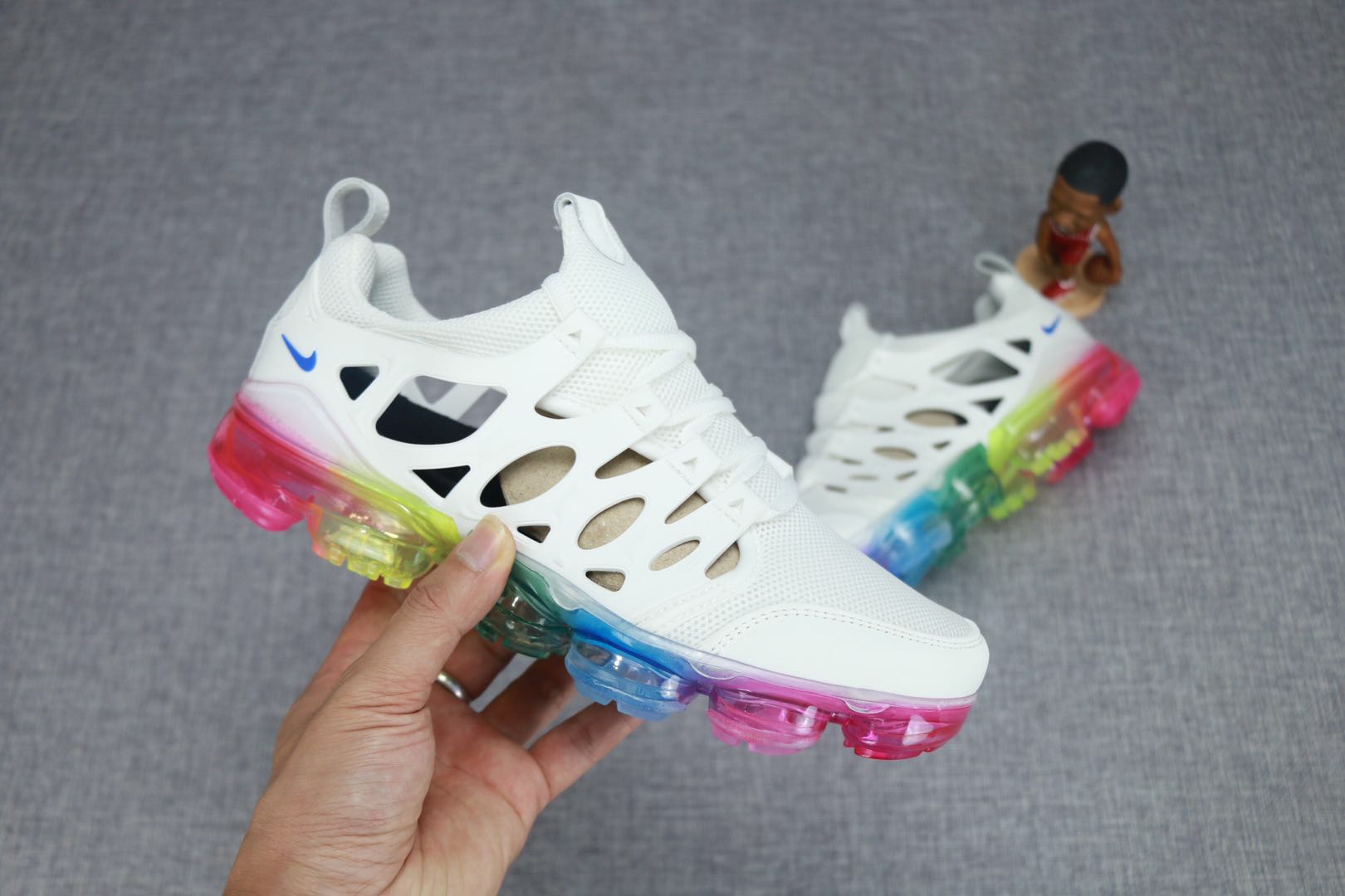 2019 Nike Air VaporMax Hollow White Rainbow Shoes - Click Image to Close
